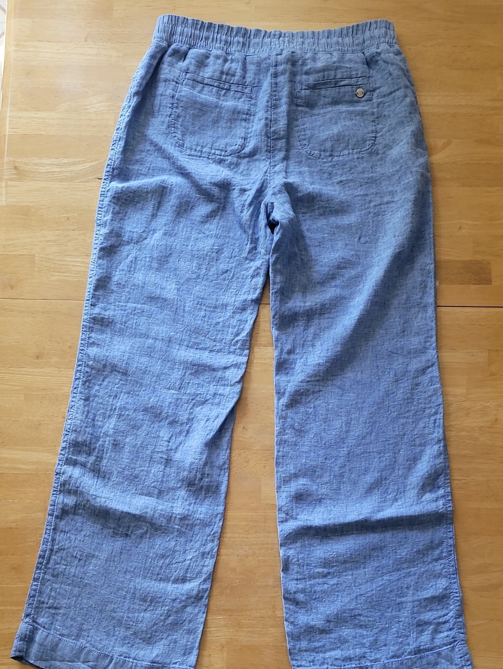 Lilly Pulitzer 100% Linen Deri Pants in Beckon Blue x Sea Salt - Picture 4 of 12